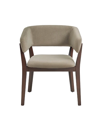 Manhattan Comfort Blake Faux Mohair Upholstered 26" Beech Wood Dining Armchair
