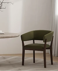 Manhattan Comfort Blake Faux Mohair Upholstered 26" Beech Wood Dining Armchair