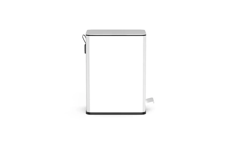 Ninestars Step-On Trash Can 2.6 Gallon, Rectangular Shaped, White