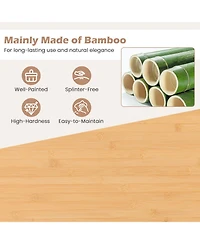 Costway 35.5" Kitchen Island Cartwith Lockable Wheels Drawer Open Shelves Towel Bar