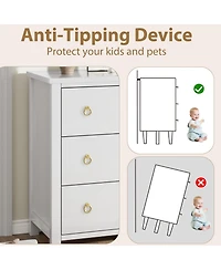 gaomon 4-Drawer White Tall Dresser, 37" Chest for Closet, Clothes Storage Cabinet, Drawer Organizer for Bedroom, Home Office