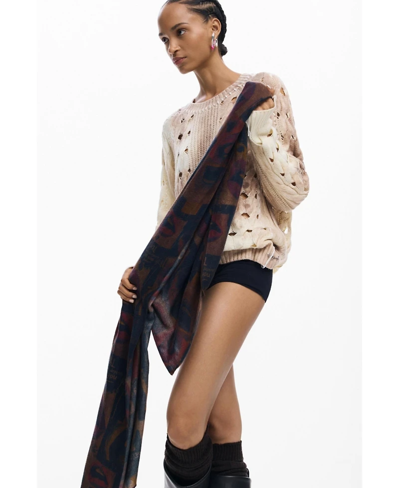 Desigual Women's Rectangle foulard Mouth