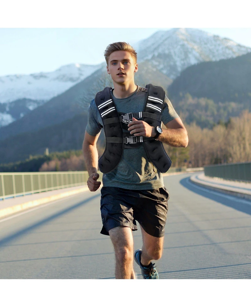 Mecale Weighted Vest, 30lb Adjustable Training Vest with Reflective Stripe