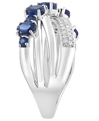 Effy Collection Sapphire (1-1/4 ct. t.w.) And Diamond (1/6 ct. t.w.) Ring in 14k White Gold