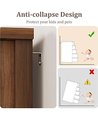 gaomon 5-Drawer Farmhouse Dresser, 48" Tall, Sliding Barn Door, Adjustable Shelf, Bedroom, Hallway, Living Room, Kitchen