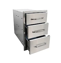 gaomon 14x20.5x23 Inch Outdoor Kitchen Drawer, 3-Layer Stainless Steel, Enclosed Built-In Bbq Access Drawer, Bbq Island