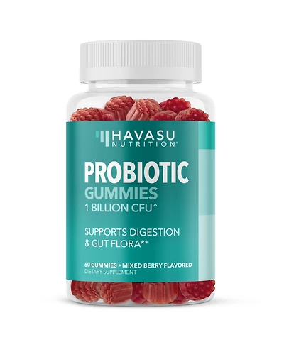 Havasu Nutrition Probiotic Gummies, Supports Digestion and Gut Health, Strawberry Raspberry Flavor, 60ct