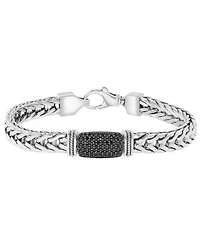 Effy Collection Men's Black Spinel (1-1/5 ct. t.w.) Bracelet in Sterling Silver