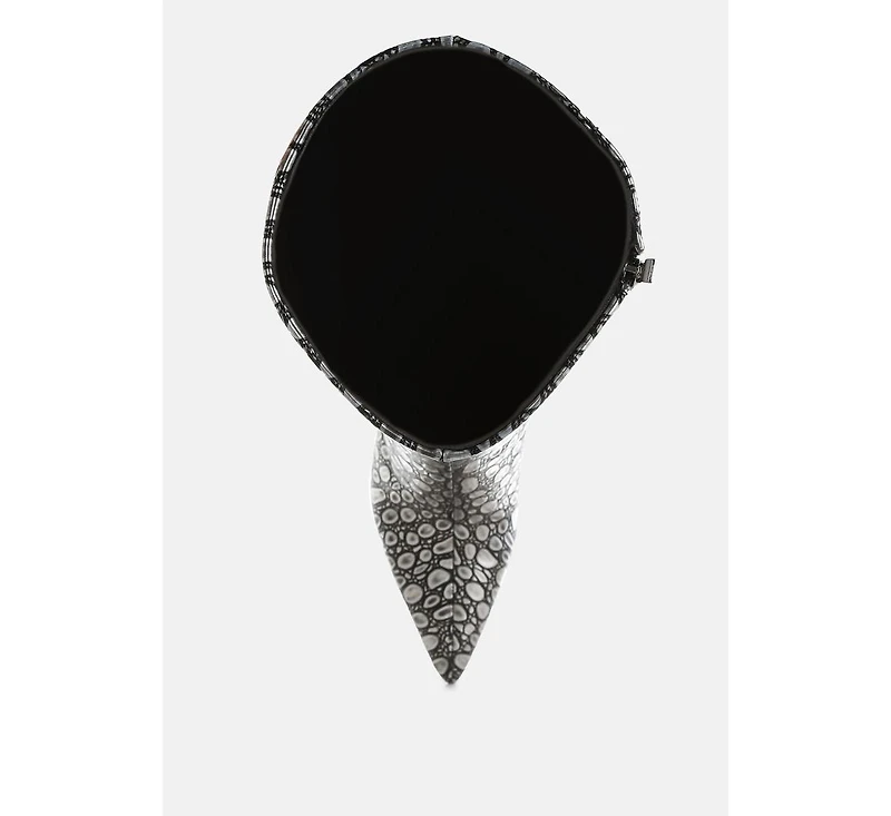 Bar Zone Tear Shaped Faux Leather Boots