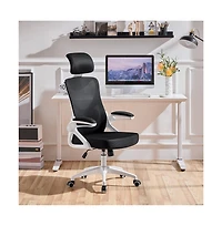 Yaheetech High Back Office Chair with 90° Flip-up Armrest