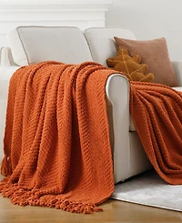 Battilo Herringbone Chenille Knit Throw, 60"x 80"
