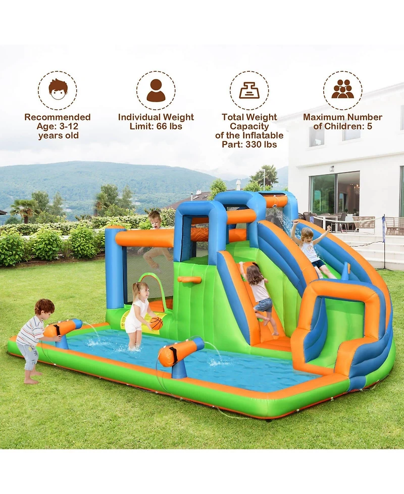 Skonyon Inflatable Water Slide with Dual Climbing Walls and Blower Excluded