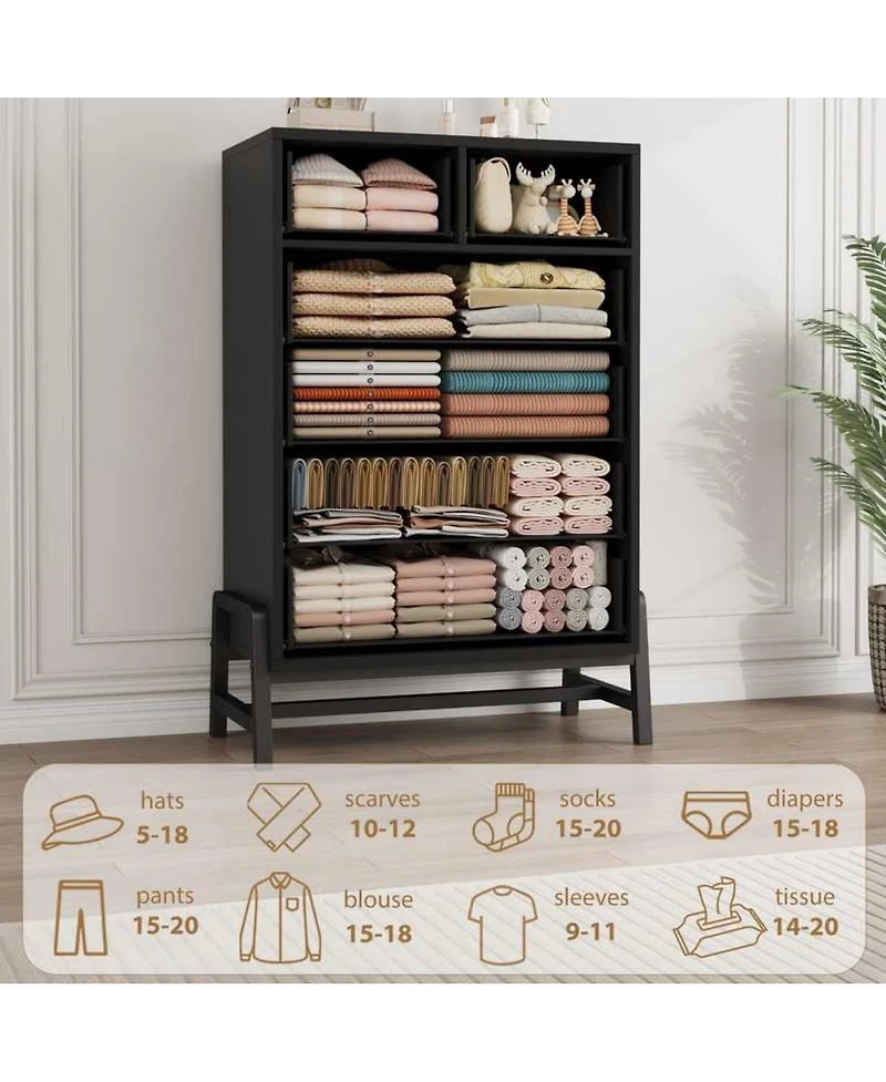 gaomon 50.5 Inch Tall 5 Drawer Wood Freestanding Modern Dresser