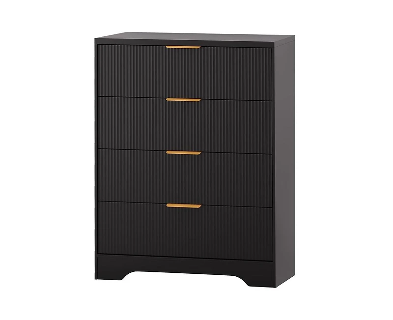 gaomon 5 Drawer Modern Storage Chest of Drawers, Organizer Cabinet Fluted Dresser