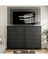 gaomon 4-Drawer Black Tall Dresser, 37" Chest for Closet, Nightstand, Large Clothes Storage for Bedroom, Home Office