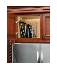 Rev-a-Shelf 12" Kitchen Cabinet Baking Sheet Organizer, Chrome, 597-12CR-2-1