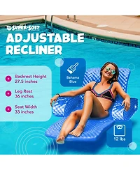 Trc Recreation Super Soft Adjustable Pool Lounger Recliner Float, Bahama Blue