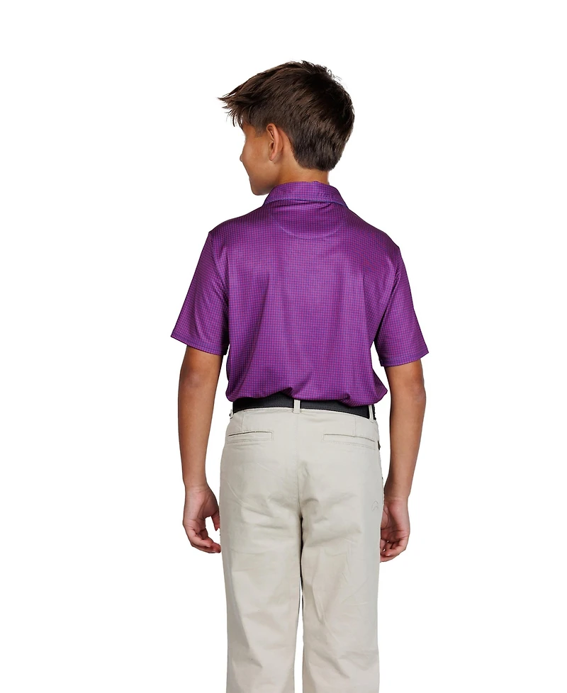 Tailorbyrd Boys Mini Houndstooth Performance Polo