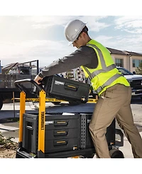 ToughBuilt StackTech 1-Drawer Tool Box, Durable Plastic Storage Organizer, Black