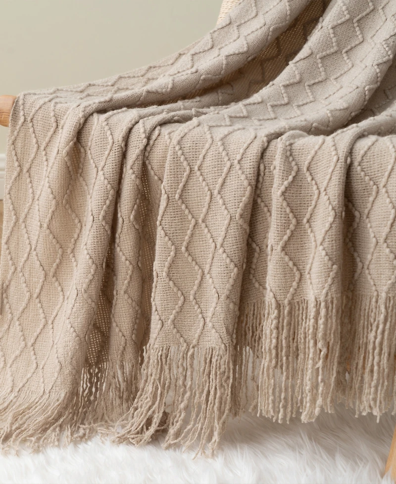 Battilo Multi Chevron Texture Lightweight Throw, 50" x 60"