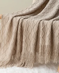 Battilo Multi Chevron Texture Lightweight Throw, 50" x 60"