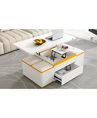 Streamdale Furniture Lift-Top Coffee Table with 4 Stools