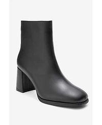 Forever & Always Women's Shoes Napoli Leather Block Heel Boot