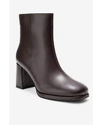 Forever & Always Women's Shoes Napoli Leather Block Heel Boot