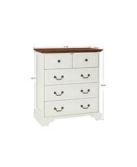 Streamdale Furniture White 5-Drawer Dresser - Bedroom Storage