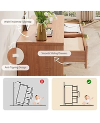 gaomon 6-Drawer Modern Wood Dresser 47" Storage Chest of Drawers Cabinet for Bedroom, Living Room, Hallway