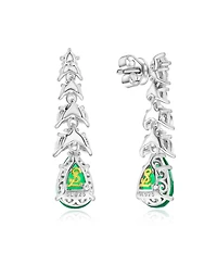 Suzy Levian New York Gala Collection Sterling Silver Firework Large Pear Cut Cubic Zirconia Cluster Drop Dangle Earrings