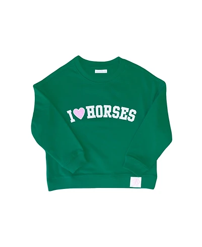 Bits & Bows Girls Little/Big I Heart Horses Sweatshirt