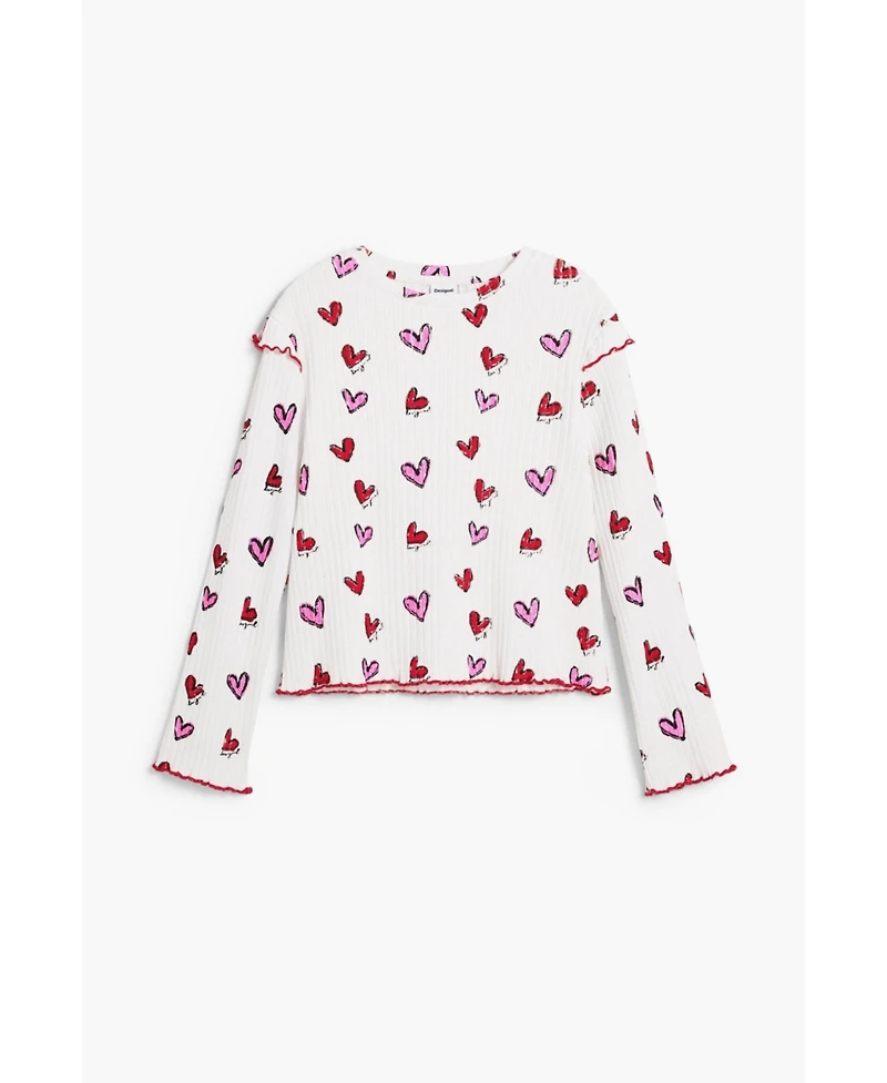 Desigual Girls Girls's Long-sleeve T-shirt with hearts