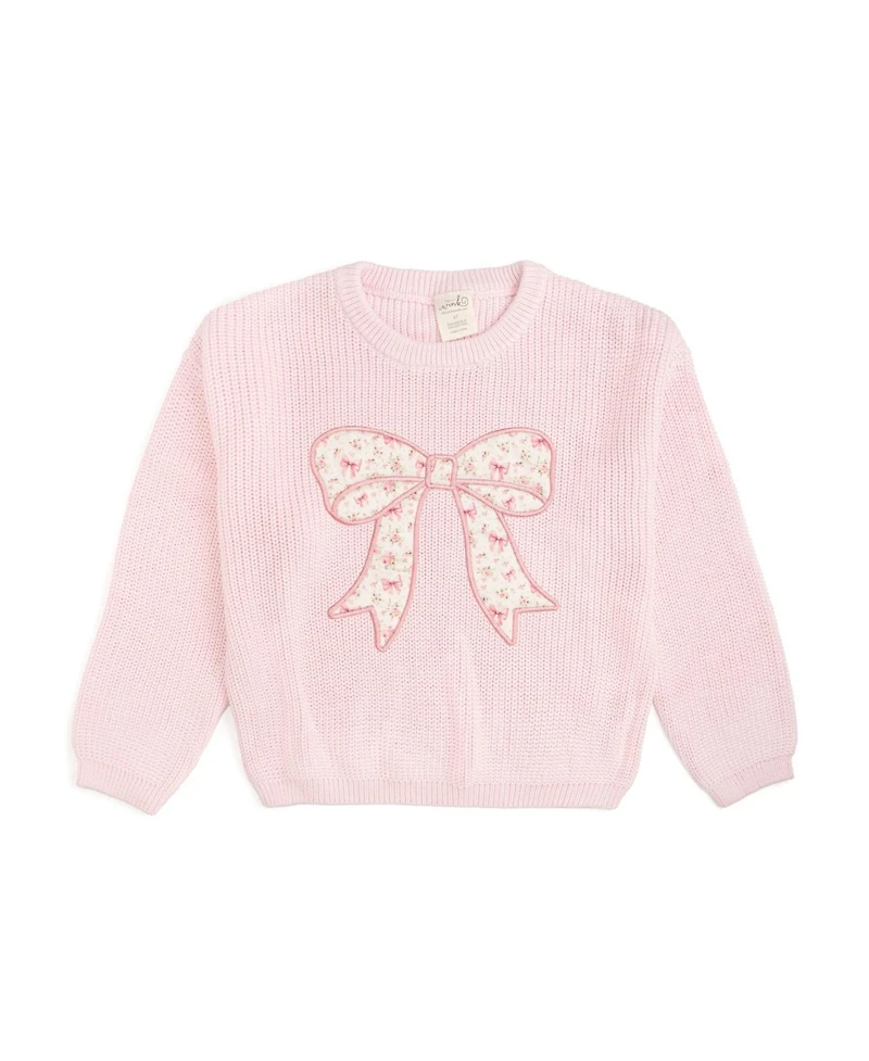 Sweet Wink Big Girls Ditsy Floral Bow Knit Sweater