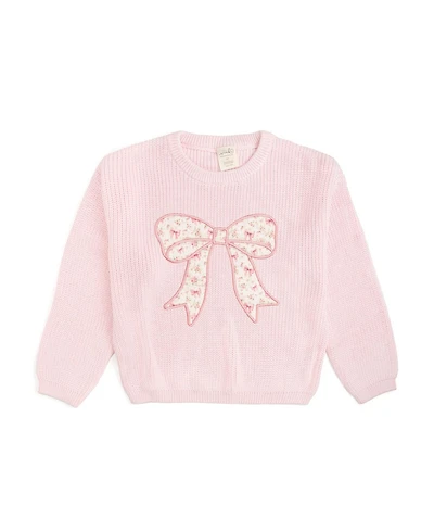 Sweet Wink Big Girls Ditsy Floral Bow Knit Sweater