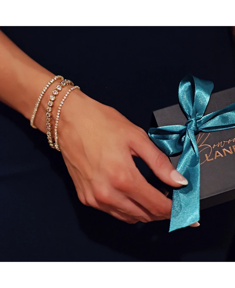 Bowood Lane 18K Gold Vermeil Bracelet with 5mm Bezel Set Simulated Diamonds