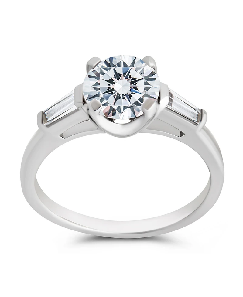 Sterling Forever 4-prong Brilliant Baguette