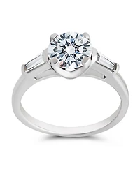 Sterling Forever 4-prong Brilliant Baguette