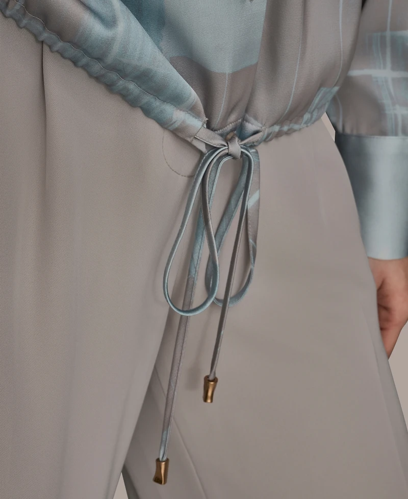 Donna Karan New York Women's Long-Sleeve Drawstring Top