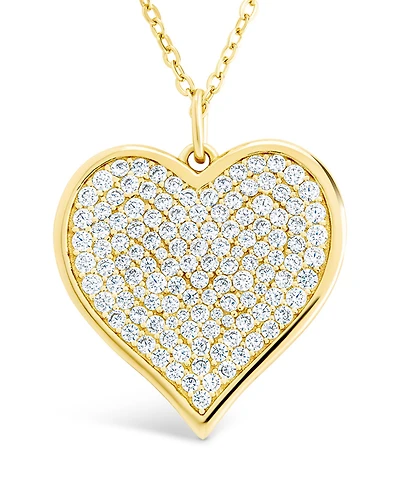 Sterling Forever Small Cz Statement Heart Pend