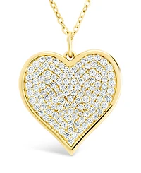 Sterling Forever Small Cz Statement Heart Pend