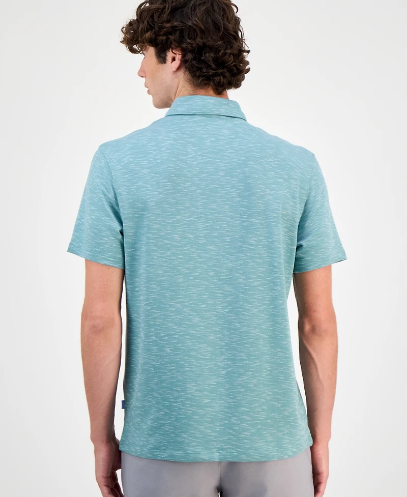 Alfani Alfatech Short Sleeve Marled Polo Shirt, Created for Macy's