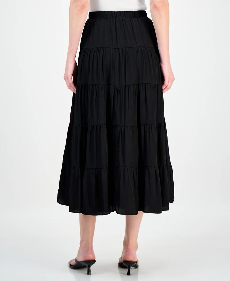 And Now This Women's Pull-On Tiered Maxi Skirt