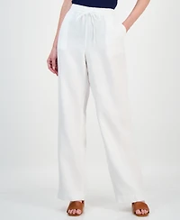 Charter Club Women's 100% Linen Drawstring Pants, Created for Macy's