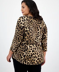 Jm Collection Plus Printed Top, Exclusively at Macy's