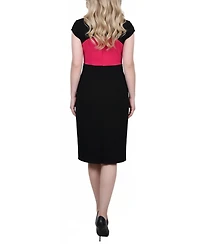 Ny Collection Petite 3/4 Sleeve 2 Piece Colorblocked Dress Set