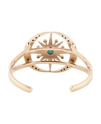 Barse Celestial Blue Turquoise Golden Cuff Bracelet