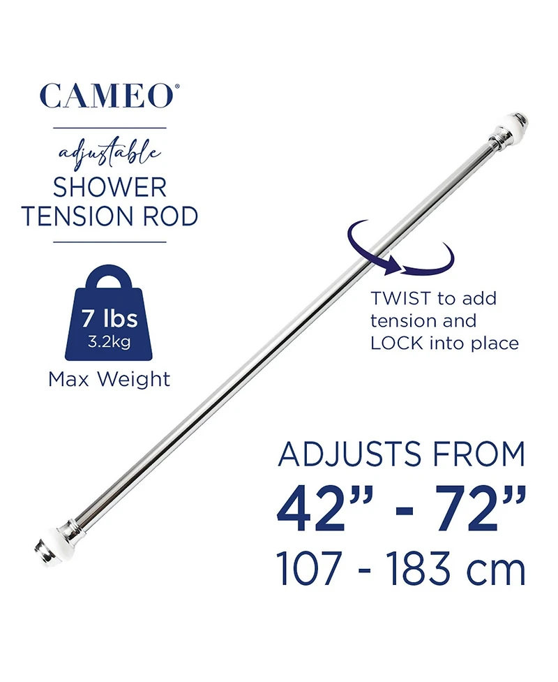 Cameo Adjustable Shower Curtain Rod 42