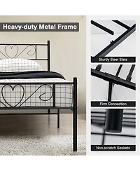 Gymax Twin Xl Metal Platform Bed Frame Heavy-duty Steel Slat Support with Storage