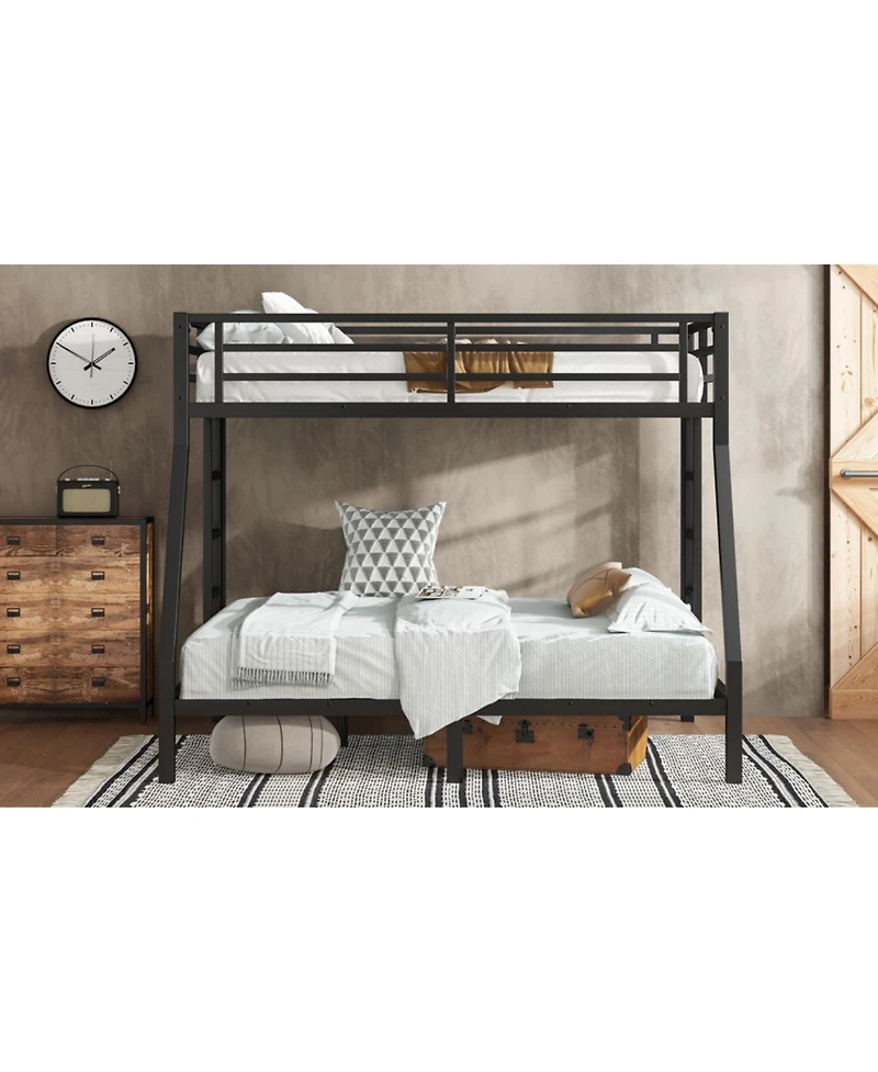 Streamdale Furniture Metal Twin over Full Bunk Bed, Space-Saving, Noise Reduced
